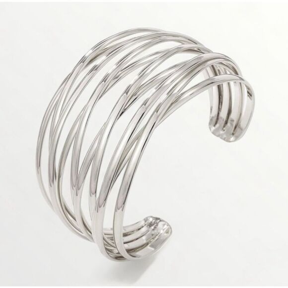 Anthropologie Modern Tangled Cuff Bracelet in silver - Picture 1 of 2